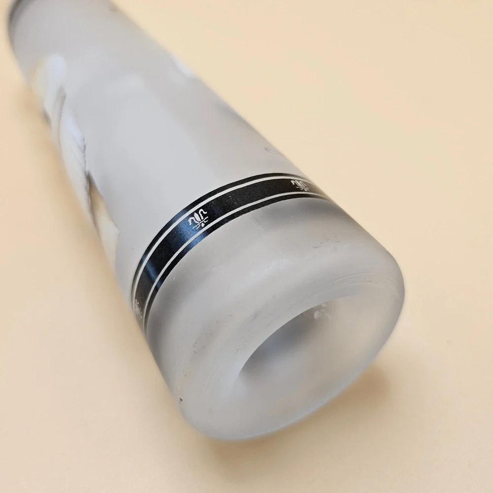 Frosted Glass Bottle w/ Stainless‎ Steel Pour Spout and Chain Stopper Decorative